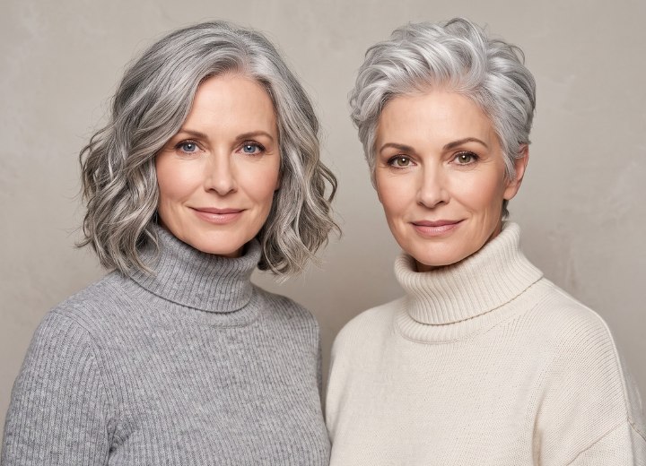 Graues Haar und wei&szlig;es Haar