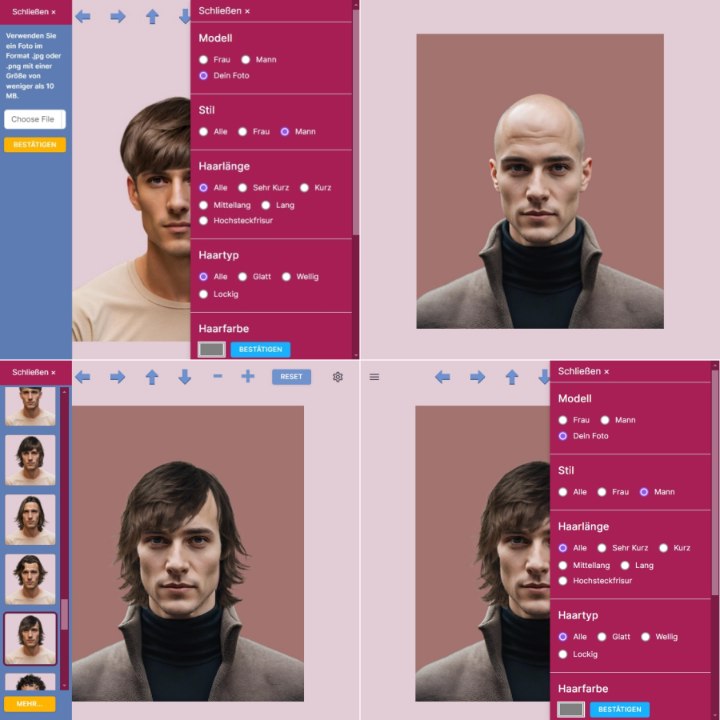 Frisuren testen für Herren - Wie man Frisuren auf einem Foto von sich selbst ausprobiert