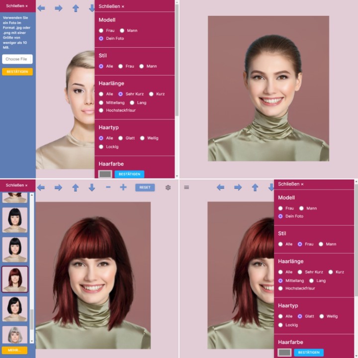 Frisuren testen - Wie man Frisuren auf einem Foto von sich selbst ausprobiert
