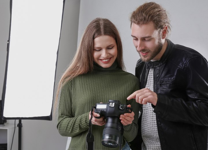 Haarmodell mit langen Haaren