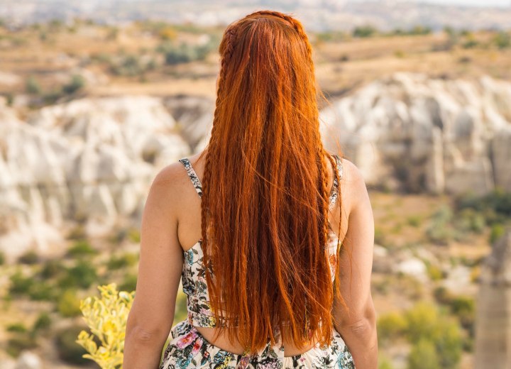 Schöne lange rote Haare