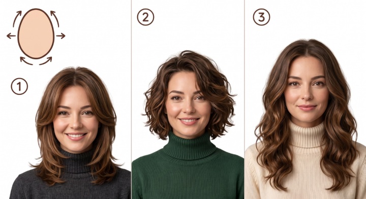 Frisuren für eine eiförmige Kopfform