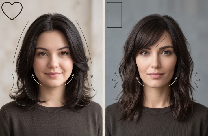 Haarschnitte f&uuml;r herzf&ouml;rmige und lange Gesichter