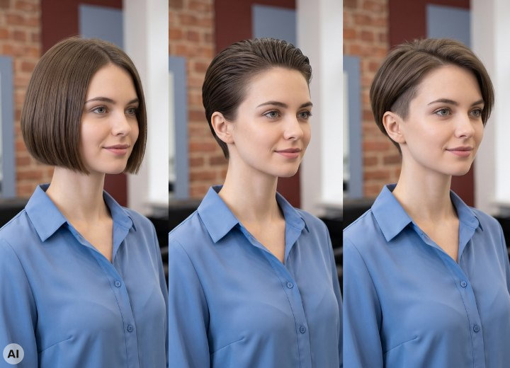 Kurzhaarfrisuren für Frauen mit einem Schwanenhals