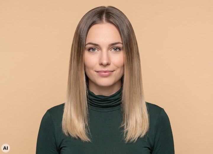 Lange Haare mit dunklerem Ansatz
