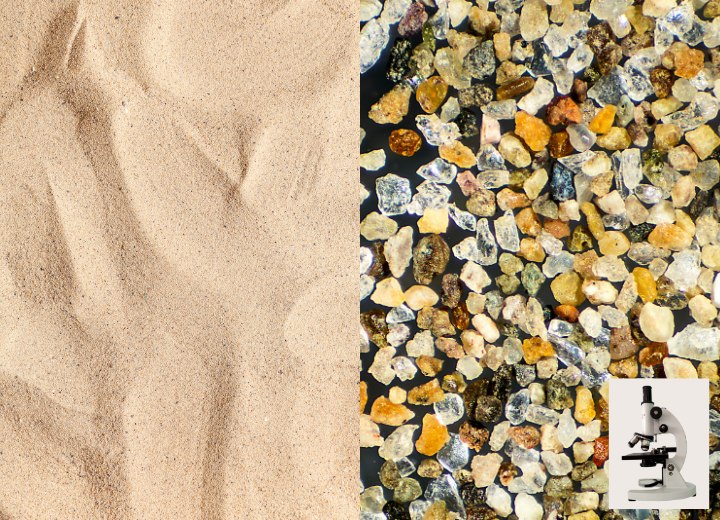 Mikroskopische Ansicht von Sand