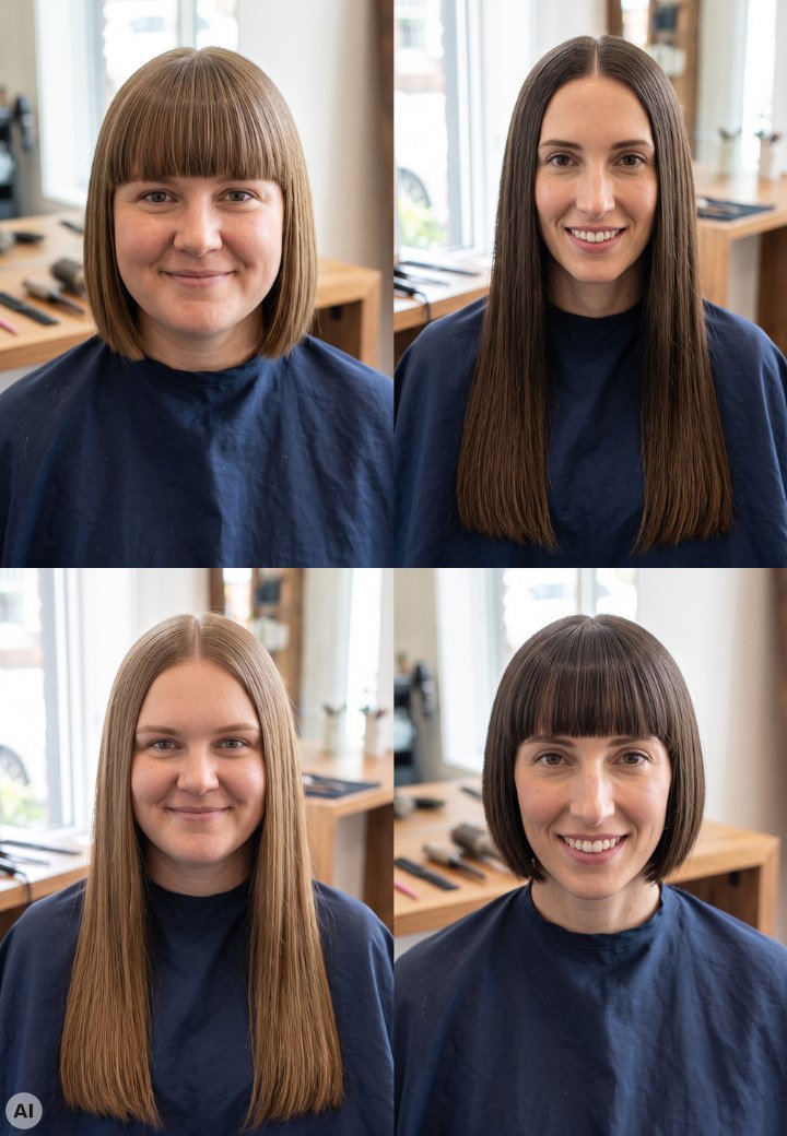 Vorteilhafte Frisuren für ein rundes und ein langes Gesicht kreieren